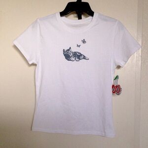 Lucky 777 Cat Print Short Sleeve Tee